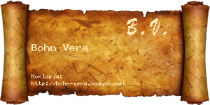 Bohn Vera névjegykártya