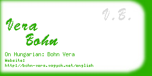 vera bohn business card